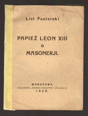 Papież Leon XIII o masonerji