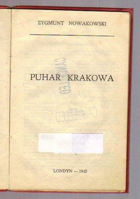 Puhar  Krakowa..wyd.1945 r