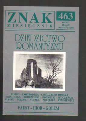 Znak miesięcznik Dziedzictwo Romantyzmu nr 12 1993
