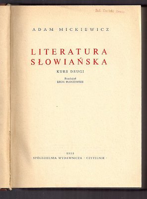 Literatura słowiańska..Kurs drugi