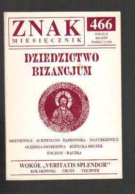 Znak miesięcznik Dziedzictwo Bizancjum nr 3 1994