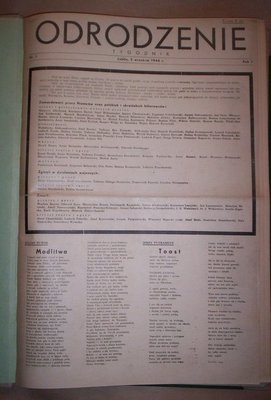 Odrodzenie..tygodnik..45 numerów od 3.09.1944 do 7.10.1945..współoprawne