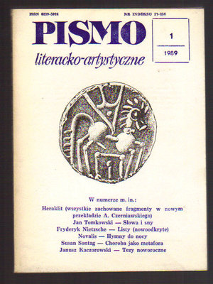 Pismo literacko-artystyczne..nr 1..1989 r