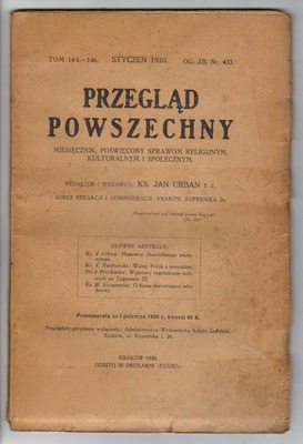 Przegląd Powszechny  miesięcznik 12 numerów 1920 r.