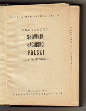 Podręczny słownik łacińsko-polski dla prawników