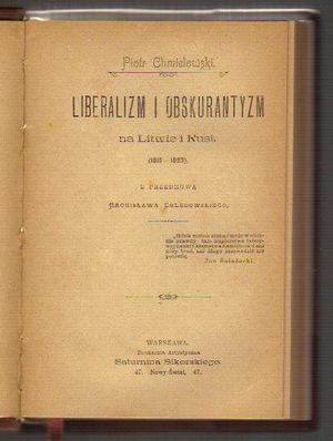 Liberalizm i obskurantyzm na Litwie i Rusi 1815-1823