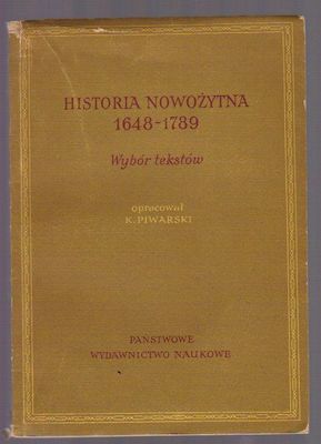 Historia nowożytna 1648 - 1789. Wybór tekstów