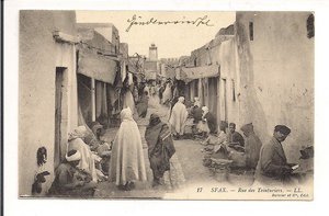 Tunezja..Sfax.Rue des Teinturiers..ok.1910..z obiegu
