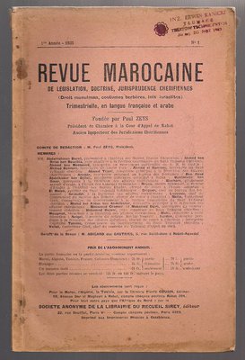 Revue Marocaine..Annee 1935