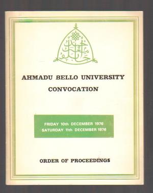 Ahmadu Bello University Convocation