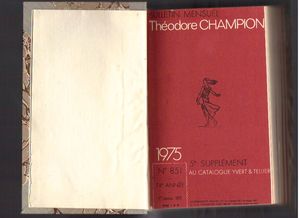 Bulletin Mensuel Theodore Champion 1975 cały rok