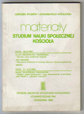 Materiały Studium Nauki Społecznej Kościoła..1983