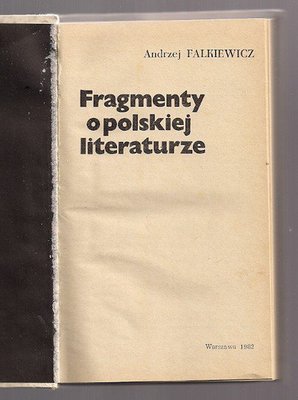 Fragmenty o polskiej literaturze