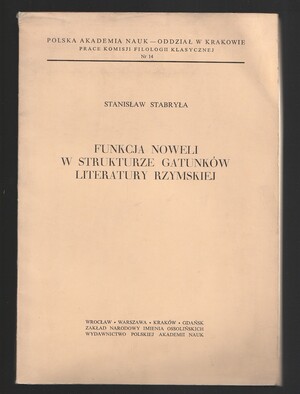 Funkcja noweli w strukturze gatunkówliteratury rzymskiej