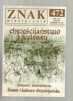 Znak miesięcznik Chrześcijaństwo i kultury nr 9 1994